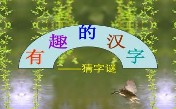 猜字谜活动的作文5篇